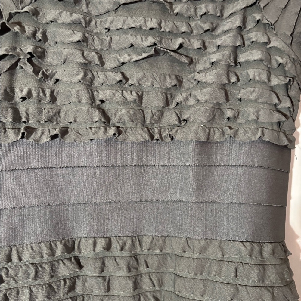 Max Studio Gray Ruffle Dress - Picture 9 of 9